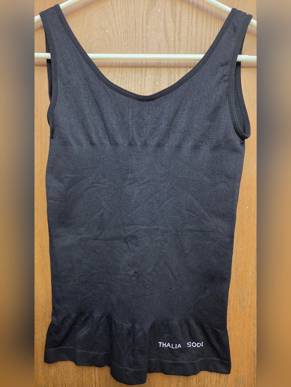 Thalia Sodi Black Scoop Neck Shaping Tank